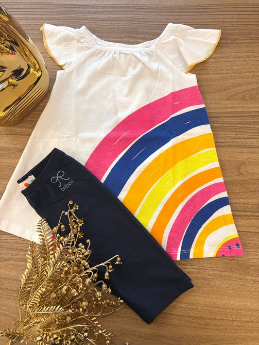 COMPLETO T-SHIRT E LEGGINS FLUO BOBOLI