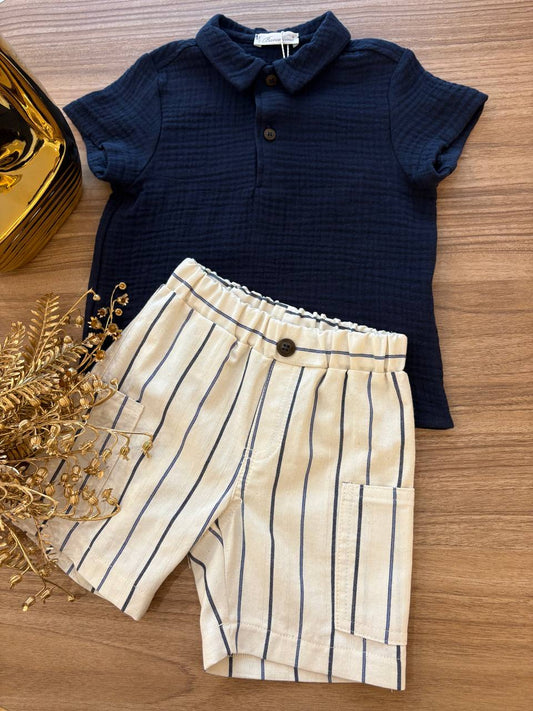 COMPLETO A RIGHE BLU NOTTE BARCELLINO