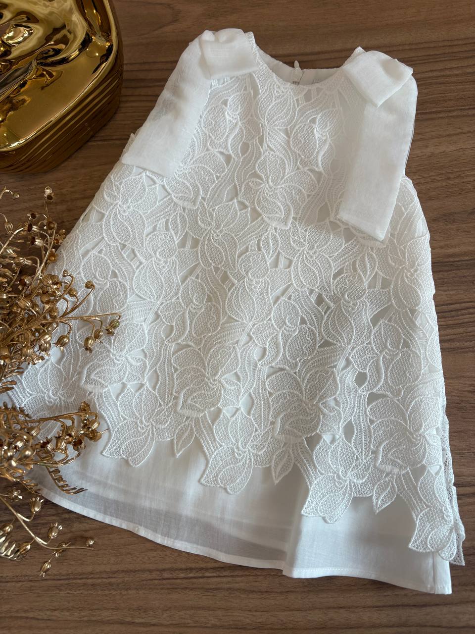 VESTITO BIANCO RICAMATO BARCELLINO