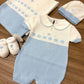 COORDINATO NASCITA  CELESTE CON FIOCCHI BABY LORD