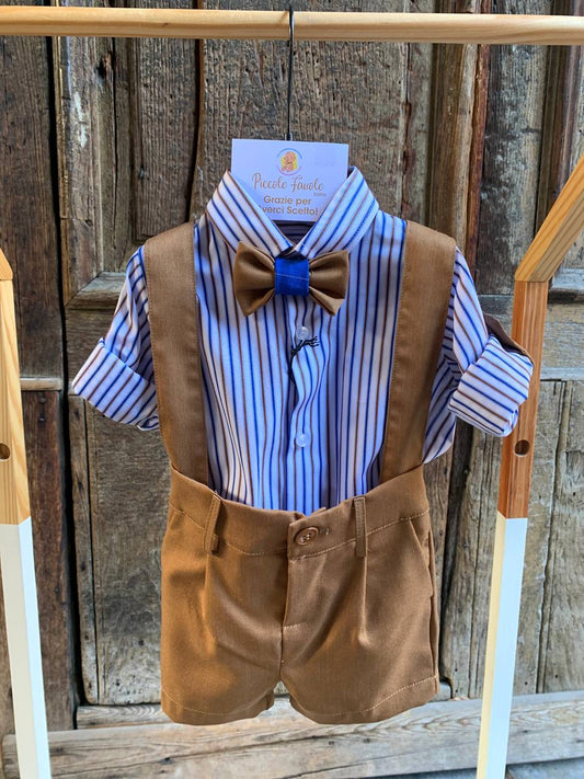 COORDINATO MARRONE-BLU A STRISCE GENTLEMAN.
