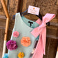 VESTITO PEONIE VERDE ACQUA PETIT POSH
