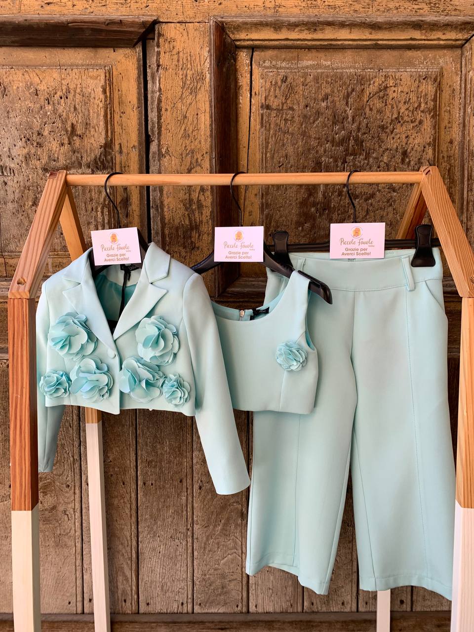 PANTALONE PEONIE VERDE ACQUA PETIT POSH