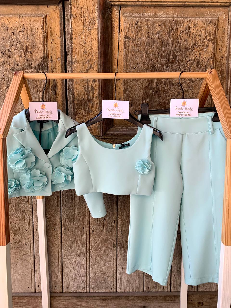 PANTALONE PEONIE VERDE ACQUA PETIT POSH