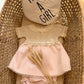 VESTITINO BEIGE-ROSA IN FILO PAZ RODRIGUEZ