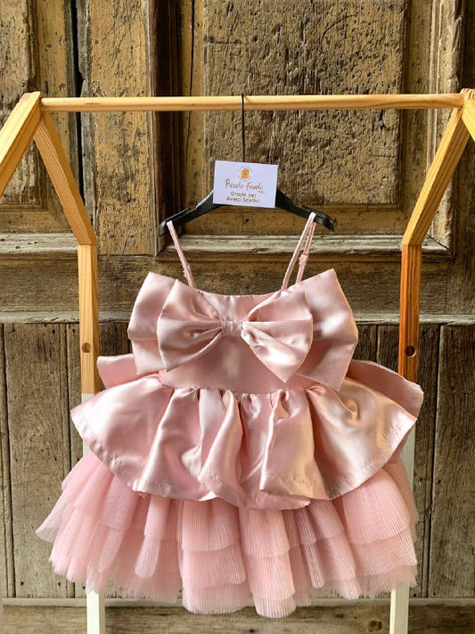 VESTITO IN TULLE FIOCCO ROSA FUN FUN