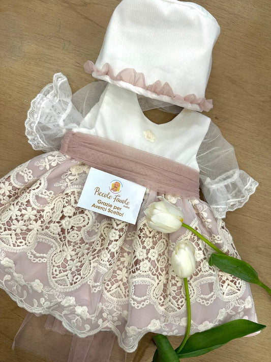 ABITO BATTESIMALE ROSA CUA-CUAK