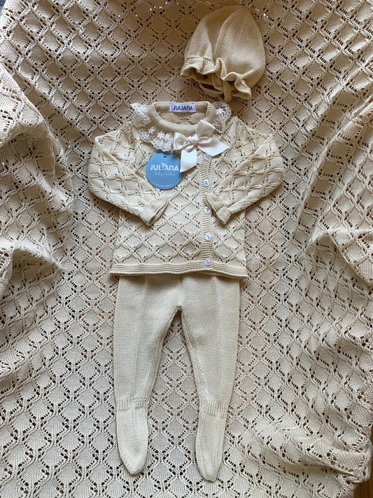 COORDINATO IN FILO BEIGE JULIANA