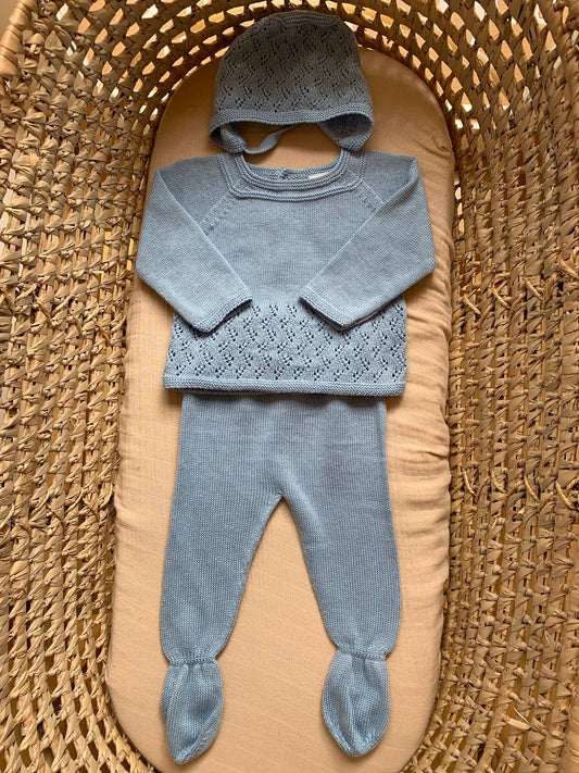 TUTINA  SPEZZATA IN FILO CELESTE BABY FASHION