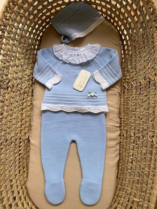 TUTINA SPEZZATA IN FILO AZZURRA VALENTINA BEBES