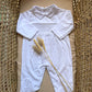 TUTINA IN COTONE BIANCA PUNTO SMOCK BABY FASHION