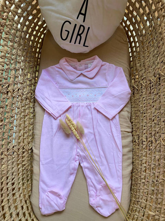 TUTINA ROSA IN COTONE PUNTO SMOCK BABY FASHION