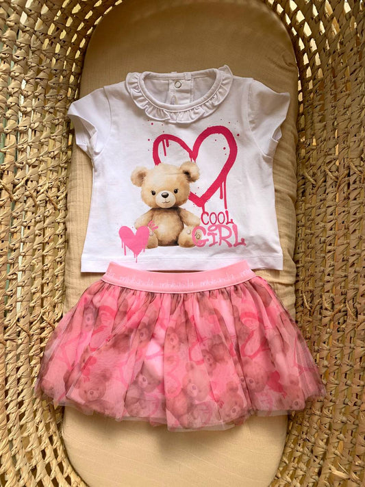 COMPLETO GONNA E T-SHIRT ORSETTO MINIBANDA