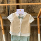 COMPLETO PANTALONCINO CAMICIA E PAPILLON VERDE MARTAYPAULA