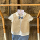 COMPLETO PANTALONCINO CAMICIA E PAPILLION CELESTE MARTAYPAULA