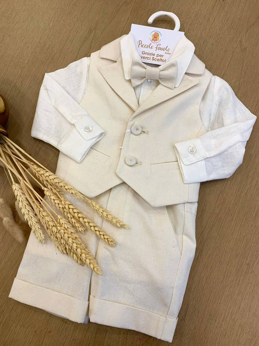 ABITO CERIMONIA BEIGE EMANUEL PRIS