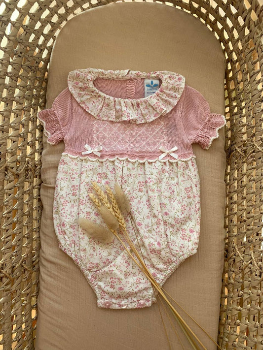 PAGLIACCETTO ROSA PUNTO SMOCK CON FIORELLINI SARDON
