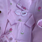COORDINATO NASCITA ROSA CON FIORI PRIMODI' BEBE'