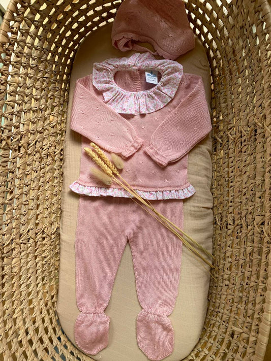 TUTINA SPEZZATA IN FILO ROSA CON FIORELLINI SARDON