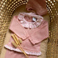 TUTINA SPEZZATA IN FILO ROSA CON FIORELLINI SARDON