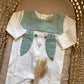 TUTINA IN COTONE BIANCA E VERDE CONIGLIETTO BABY GI