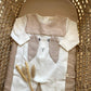 TUTINA IN COTONE BIANCA E BEIGE CONIGLIETTO BABY GI