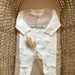 TUTINA IN COTONE BIANCA E BEIGE CON ROUGE BABY GI