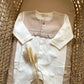 TUTINA IN COTONE BIANCA E BEIGE CON ROUGE BABY GI