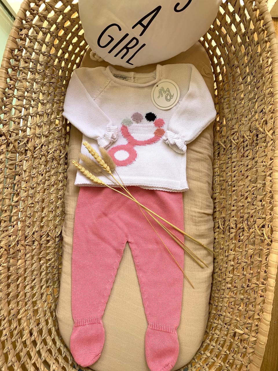 TUTINA SPEZZATA IN FILO ROSA CON SONAGLINO NICO DINGO
