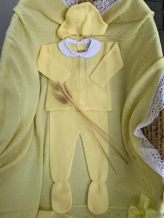 COORDINATO IN FILO GIALLO BABY FASHION