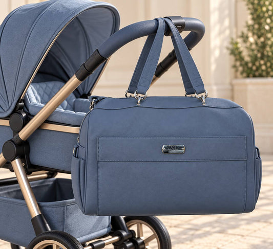 BORSA MAMMA ELEGANCE AZZURRO POLVERE BAGYLU