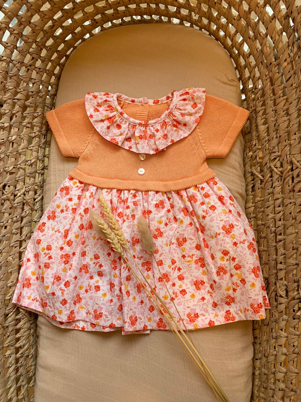 ABITINO FIORELLINI ARANCIONE BABY FASHION
