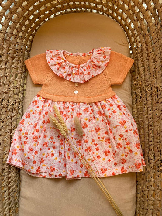 ABITINO FIORELLINI ARANCIONE BABY FASHION