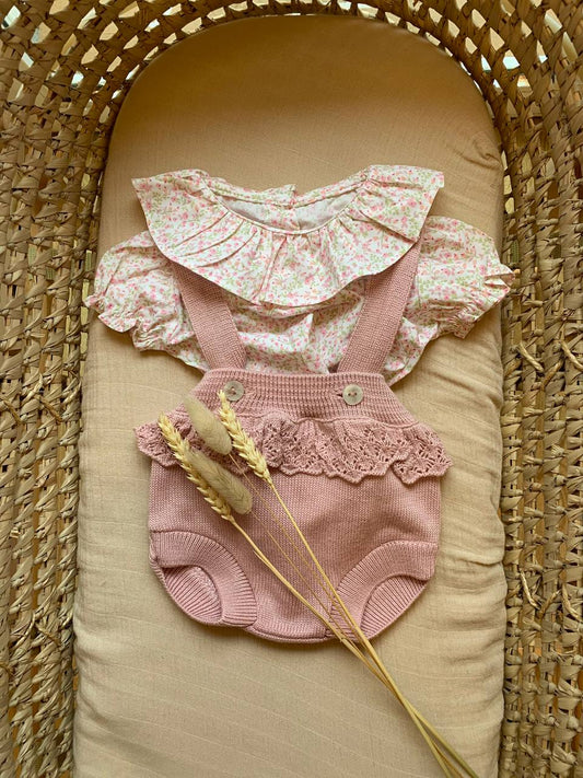 SALOPETTE IN FILO FIORELLINI BABY FASHION