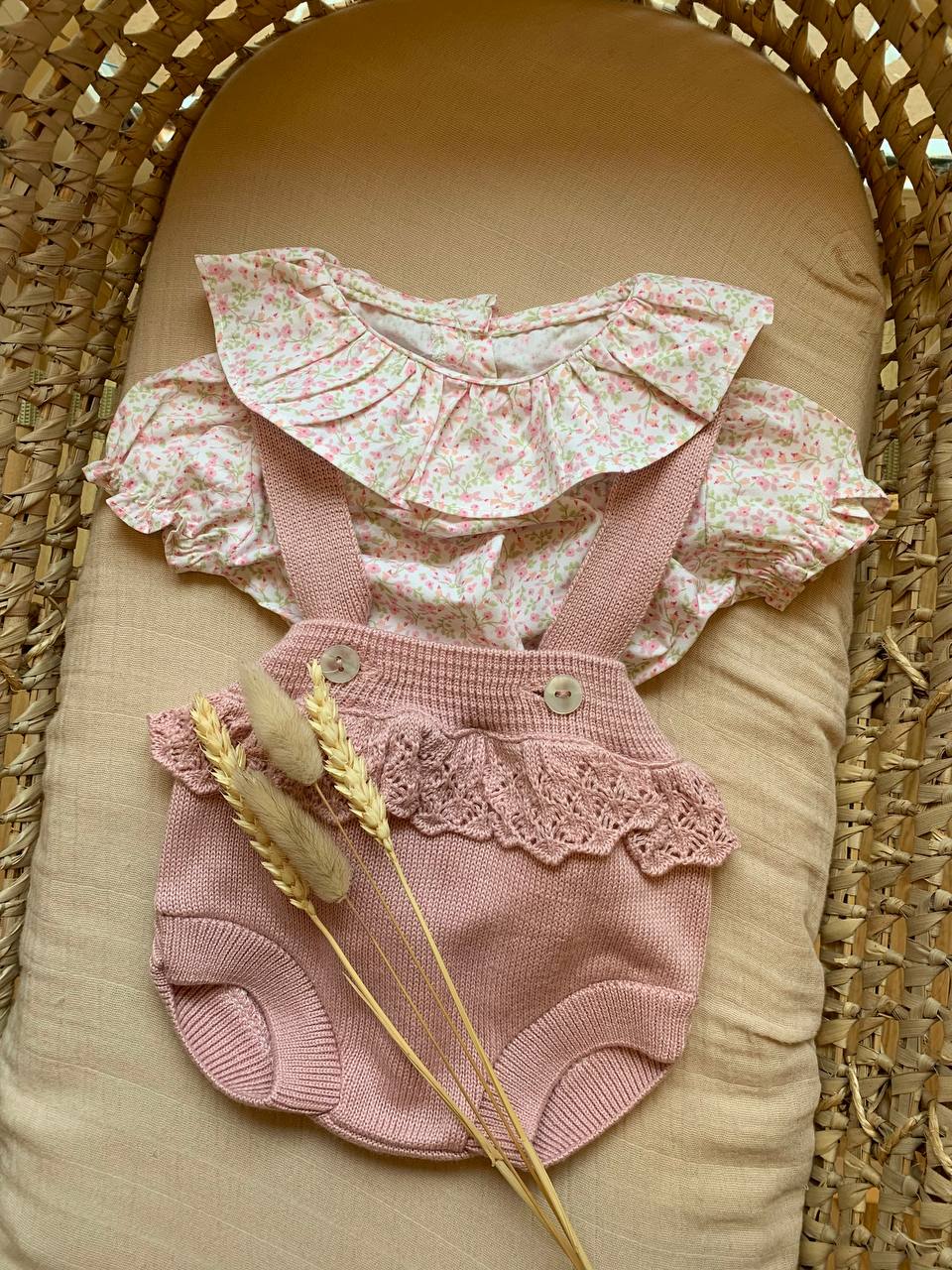 SALOPETTE IN FILO FIORELLINI BABY FASHION