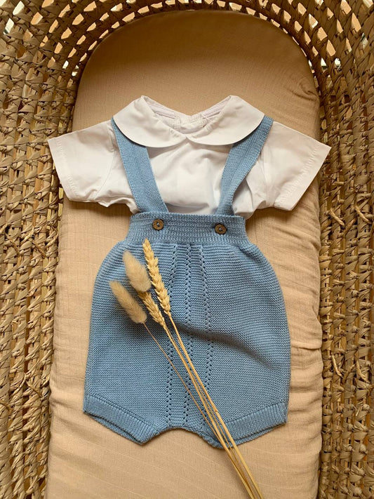 SALOPETTE IN FILO CELESTE BABY FASHION