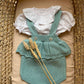 SALOPETTE IN FILO VERDE SALVIA BABY FASHION