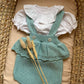 SALOPETTE IN FILO VERDE SALVIA BABY FASHION