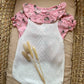 SALOPETTE IN FILO BIANCA E ROSA NATURA BABY FASHION