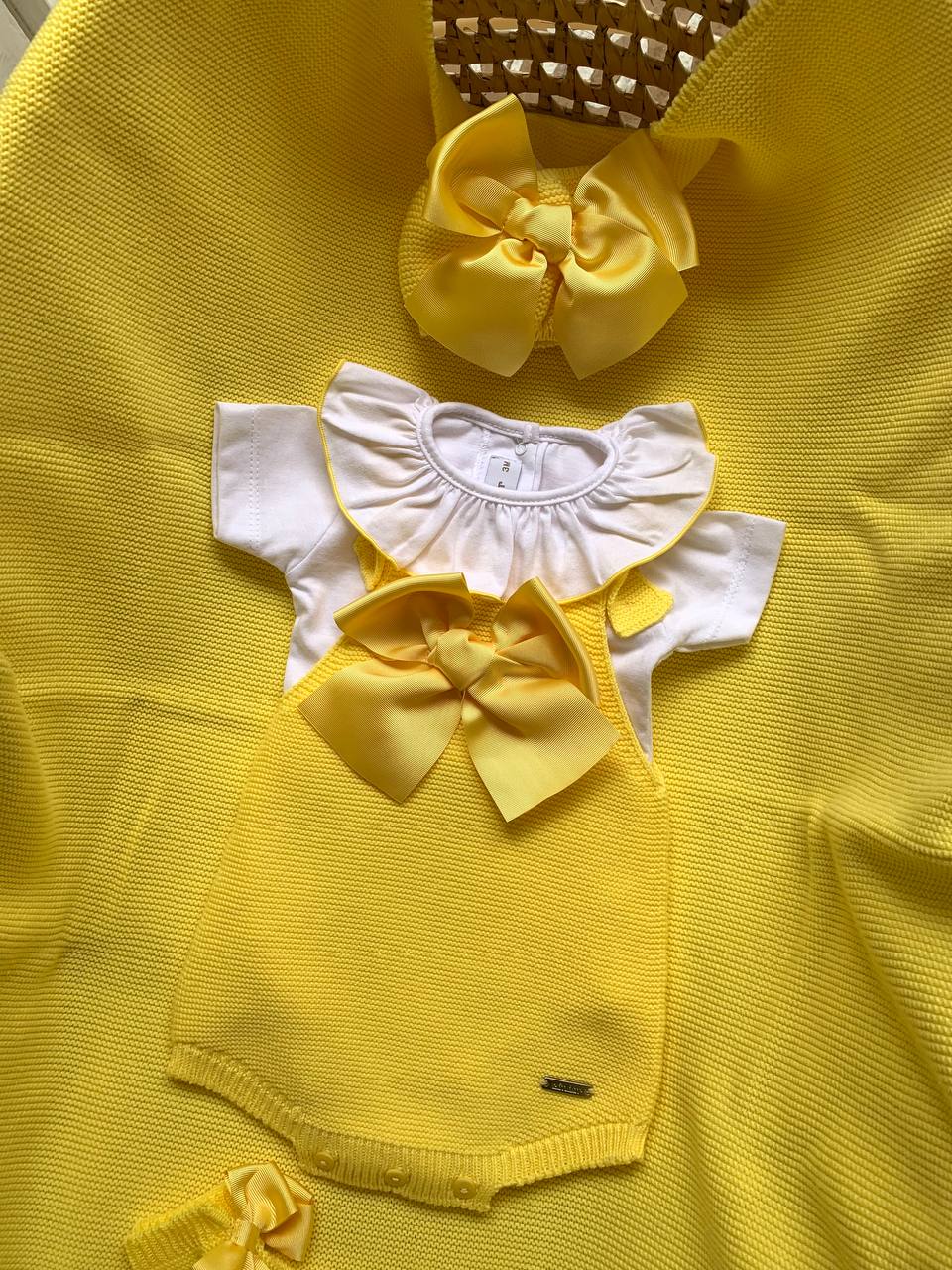 SALOPETTE E BODY IN FILO GIALLO CONDOR