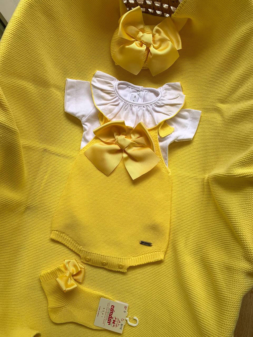 SALOPETTE E BODY IN FILO GIALLO CONDOR