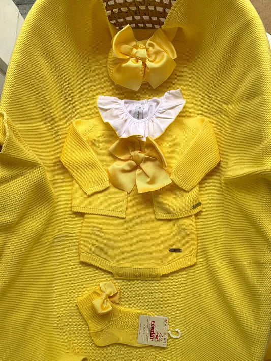 CARDIGAN IN FILO GIALLO CONDOR