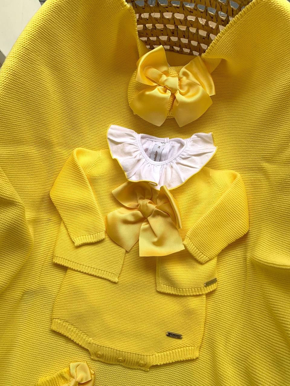 CARDIGAN IN FILO GIALLO CONDOR