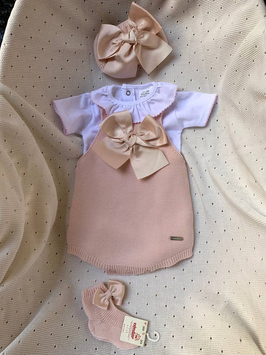 SALOPETTE E BODY IN FILO ROSA CONDOR