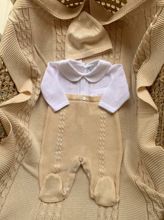 COORDINATO IN FILO BEIGE PAPPA E LATTE