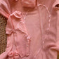 COORDINATO CUORE ROSA IN FILO PAPPA E LATTE