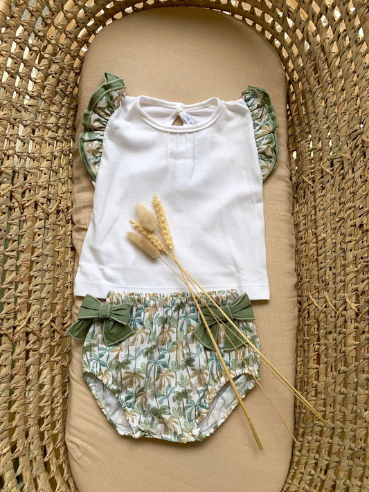 COMPLETO PALME T-SHIRT E CULOTTE CALAMARO