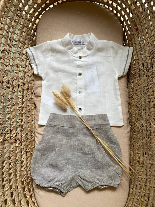 COMPLETO CAMICIA E SHORTS VERDE CALAMARO