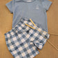 COMPLETO T-SHIRT E COSTUME SCACCHI CALAMARO