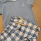 COMPLETO T-SHIRT E COSTUME SCACCHI CALAMARO